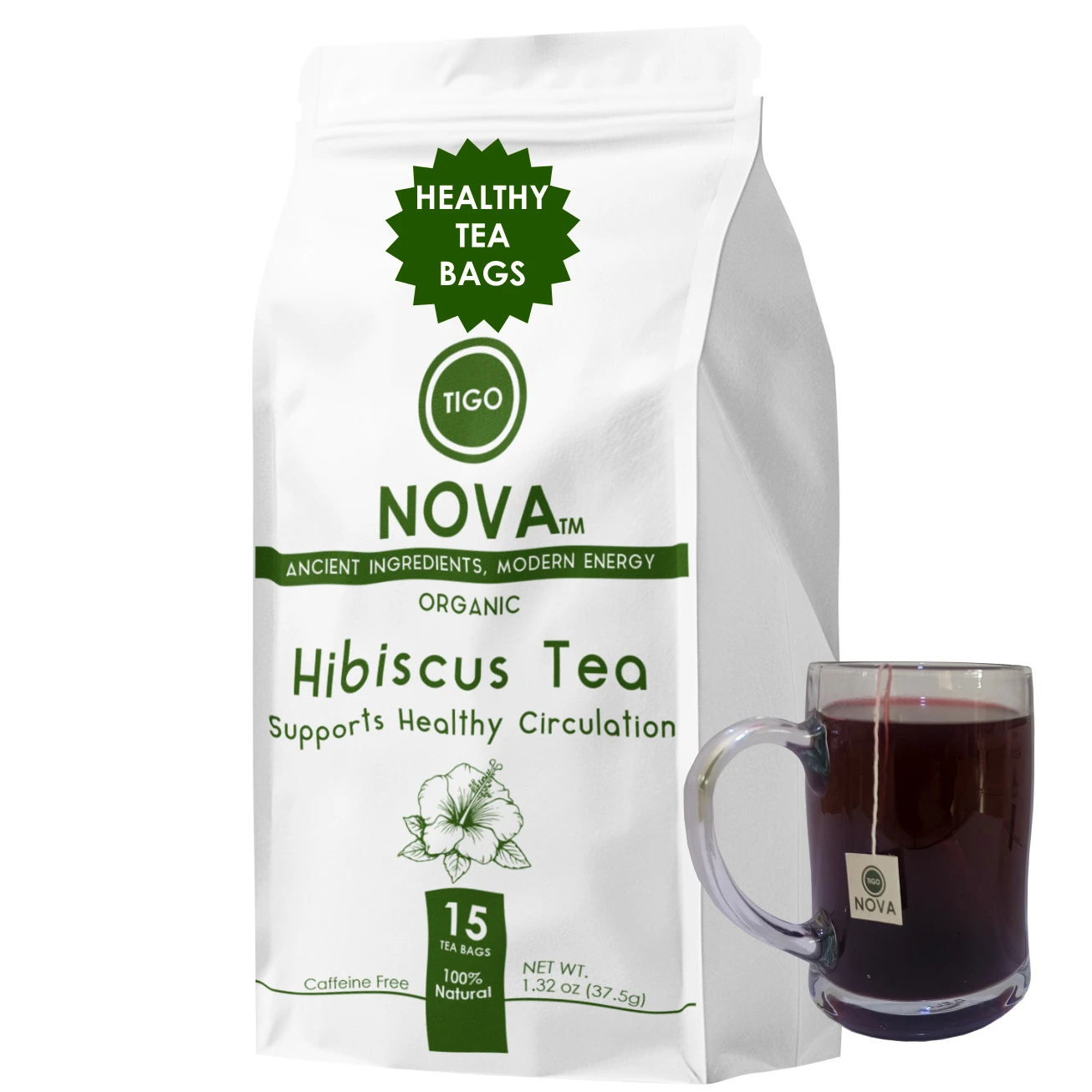 Premium Hibiscus Tea With Ginger, Rare Alligator Pepper & Lime